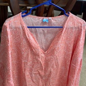 Long Sleeve blouse, Small with pleats on sleeves